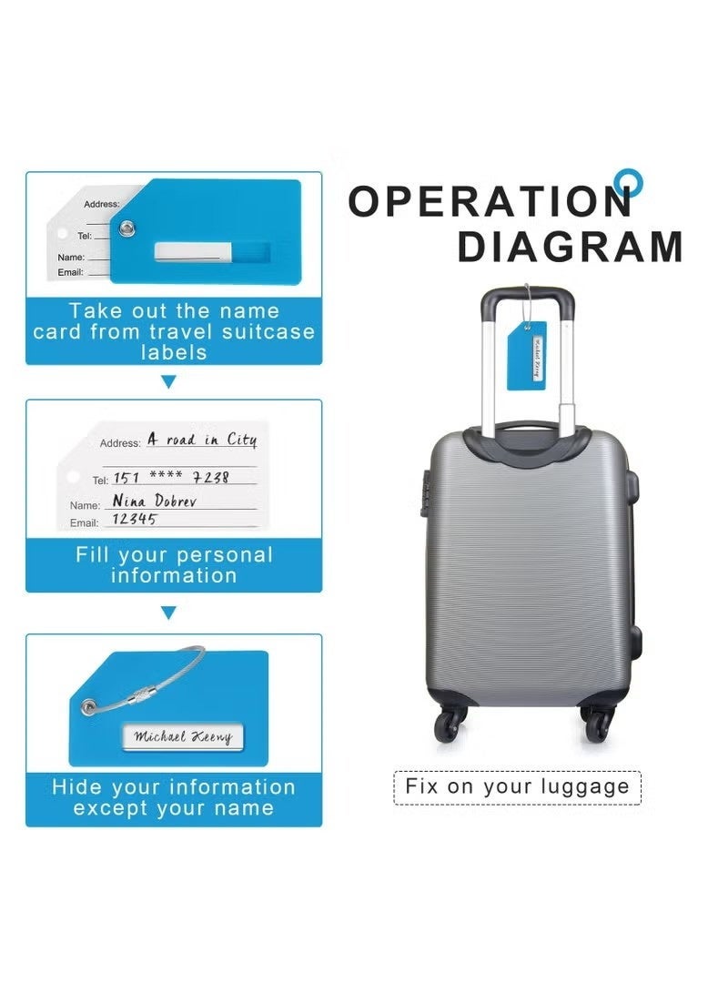 6Pcs Silicone Luggage Tag with Name ID Card Perfect to Quickly Spot Luggage Suitcase for travel accessories and Travel Bags Key tag - Image 5